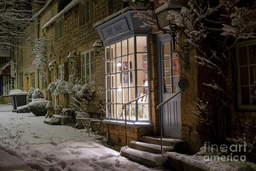 Stow on the Wold Winter Street at Night Photograph by Tim Gainey
