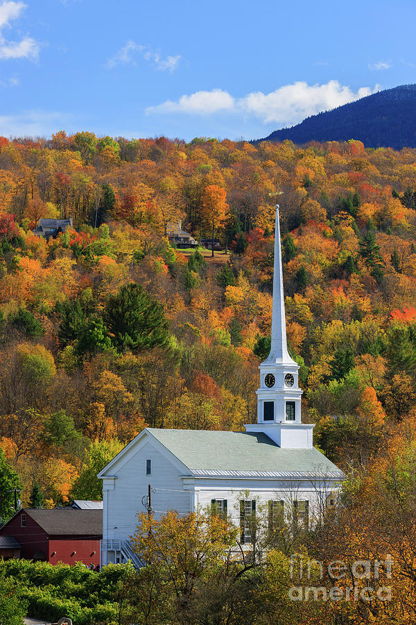Stowe Community Church, Vermont, USA Photograph by Henk Meijer Photography
