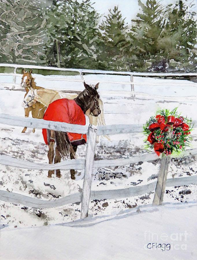 Stowe Farm Horses Painting by Carol Flagg