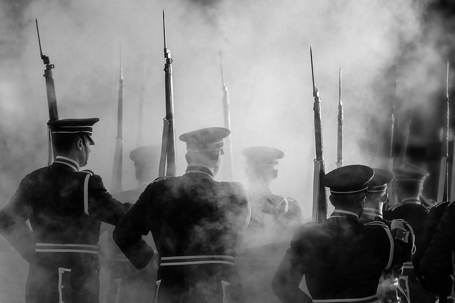 Black And White Photograph - Straight In The Battle Fog by Joseph Micallef