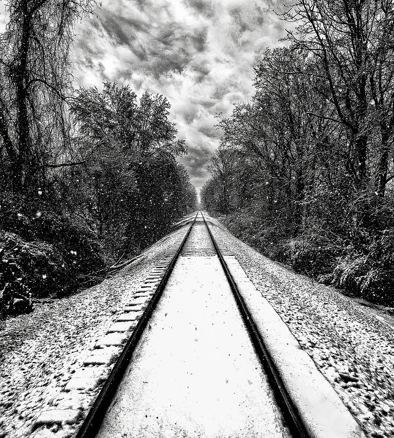 Straight Tracks In Light Snow. Photograph by Thomas N Porter - Fine Art ...