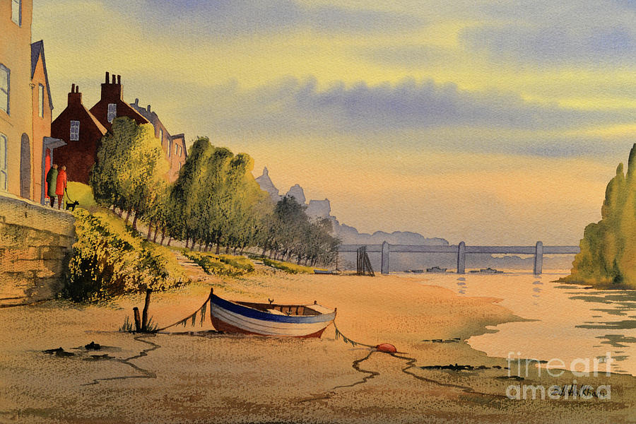 Strand-On-The-Green London Early Morning Stroll Painting by Bill Holkham