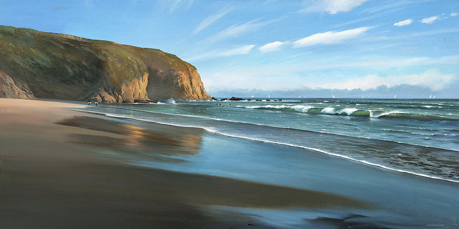 Strands Beach Dana Point Oil Painting Painting by Cliff Wassmann