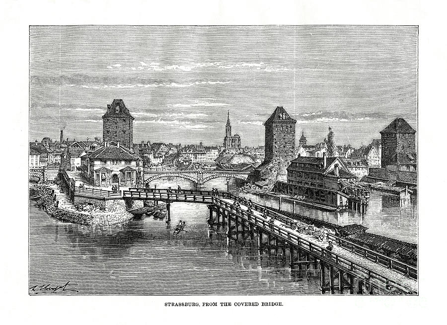 Strasbourg, France, 1879. Artist C Drawing by Print Collector