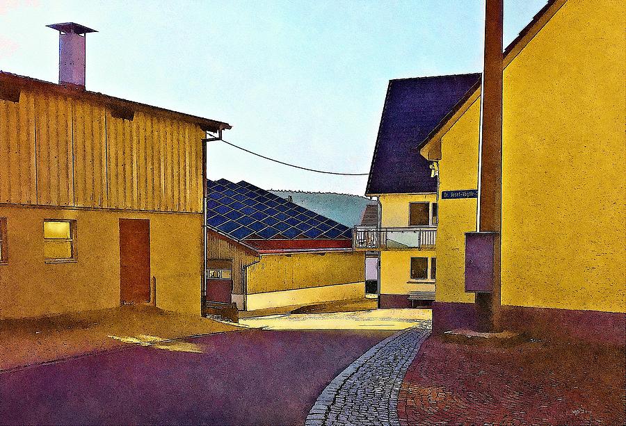Strasse in Vilsingen Digital Art by Wolfgang Schweizer