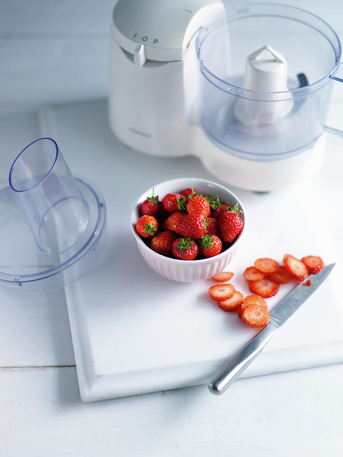Strawberries And A Blender Photograph by Karen Thomas