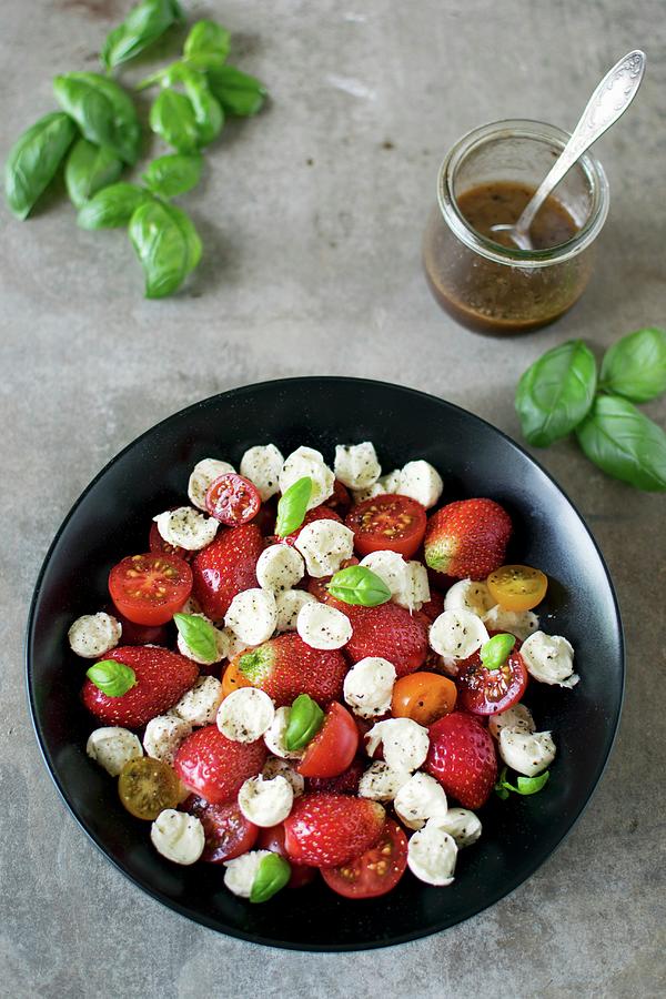 Strawberries Caprese Salad Photograph by Justina Ramanauskiene