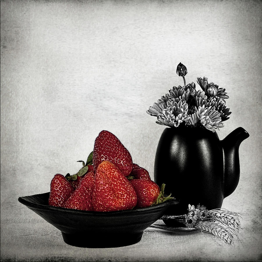 Strawberries In Bowl Photograph by Rebeca Mello