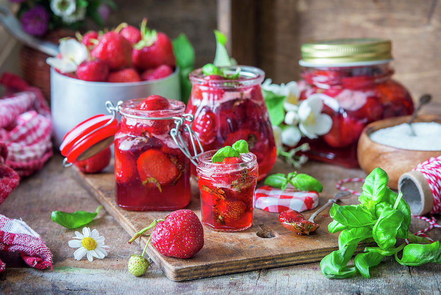 Strawberry And Basil Jam Photograph by Irina Meliukh