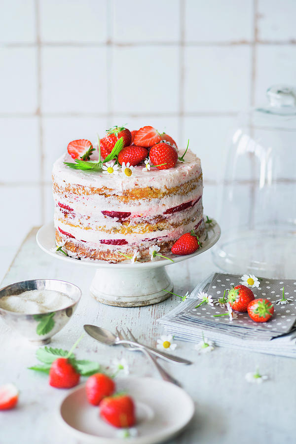 Strawberry And Carrot Cake With Cream Cheese Frosting Photograph by Jalag / Wolfgang Schardt