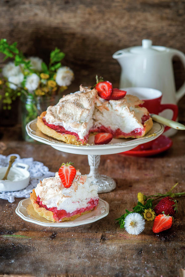 Strawberry And Coconut Meringue Pie Photograph by Irina Meliukh