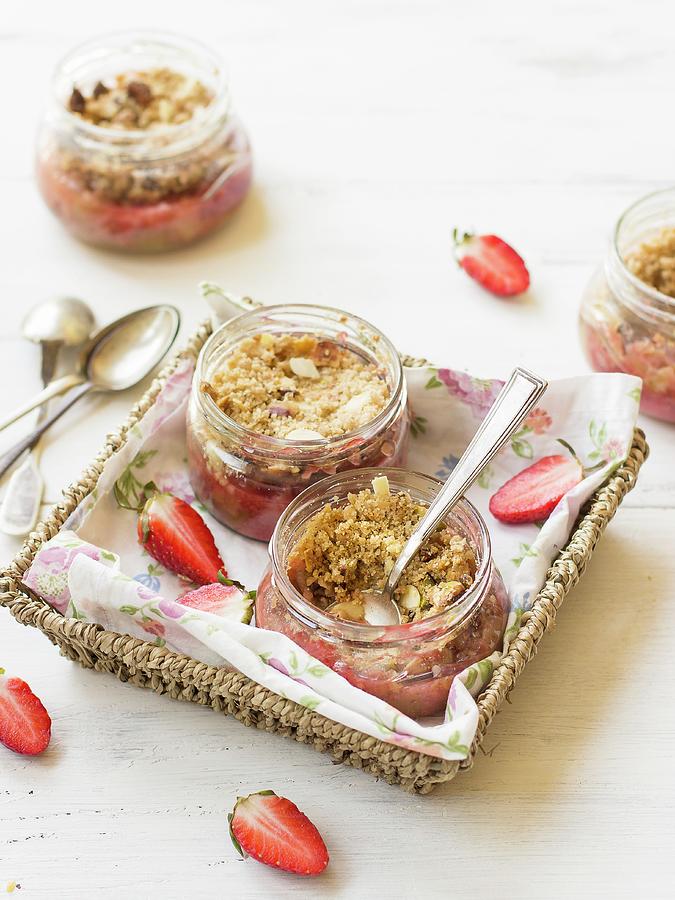 Strawberry And Rhubarb Crumble Photograph by Zuzanna Ploch