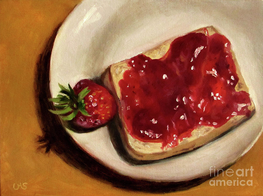 Strawberry Painting - Strawberry - before and after by Ulrike Miesen-Schuermann