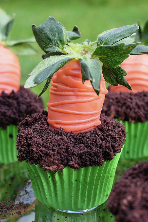 Strawberry Carrot Cupcakes For Easter Photograph by Marions Kaffeeklatsch
