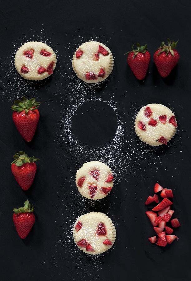 Strawberry Cheesecake Muffins With Fresh Strawberries Photograph by Cawley, Julia