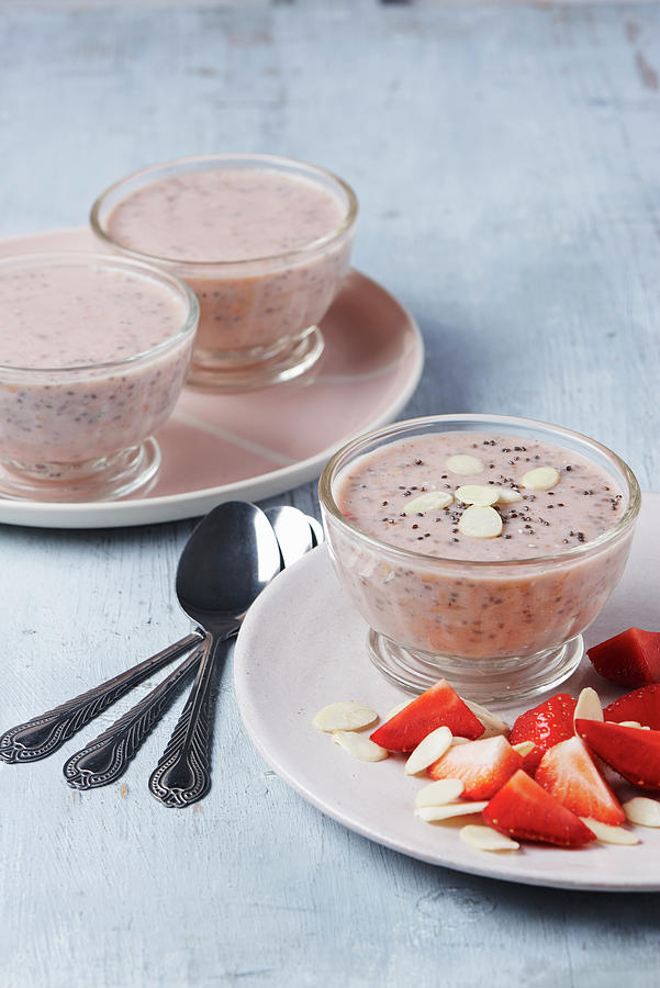 Strawberry, Chia And Almond Pudding Photograph by Charlotte Kibbles