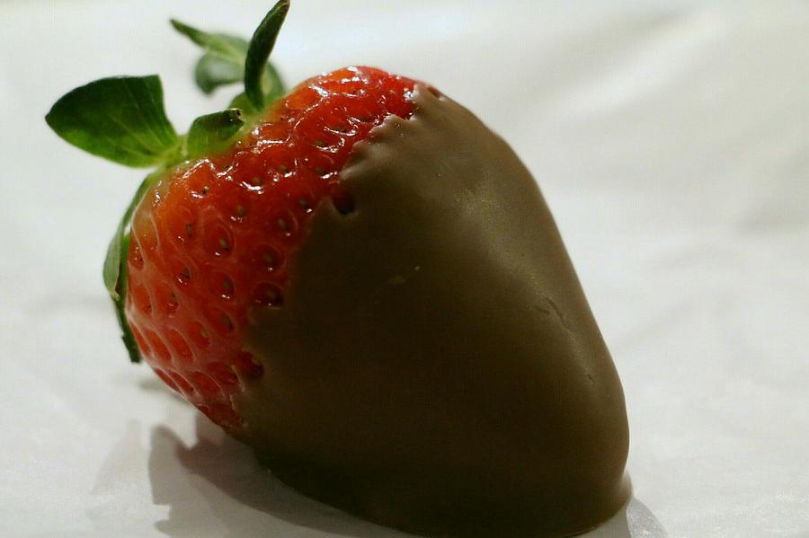 Strawberry Deeped in Chocolate Photograph by The Art Of Marilyn Ridoutt-Greene
