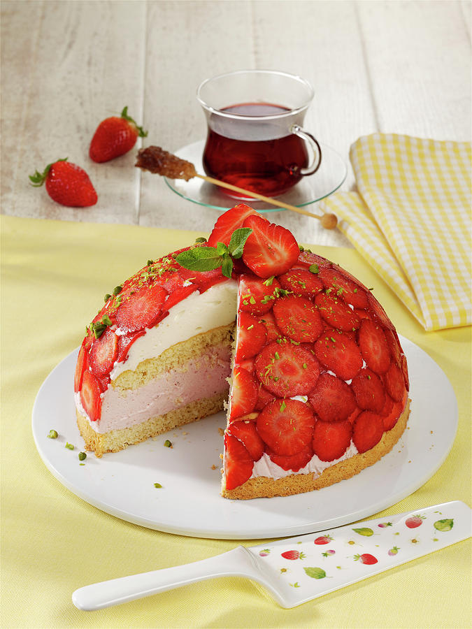 Strawberry Dome Cake Photograph by Stockfood Studios / Photoart