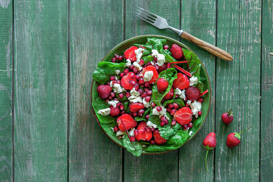 Strawberry Feta Spinach Salad Photograph by Irina Meliukh