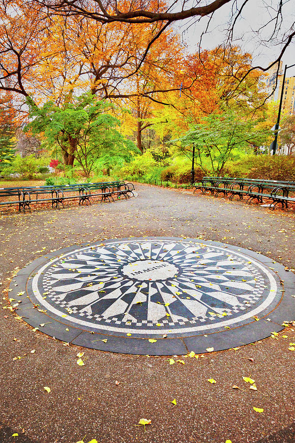 Strawberry Field, Central Park Nyc Digital Art by Claudia Uripos