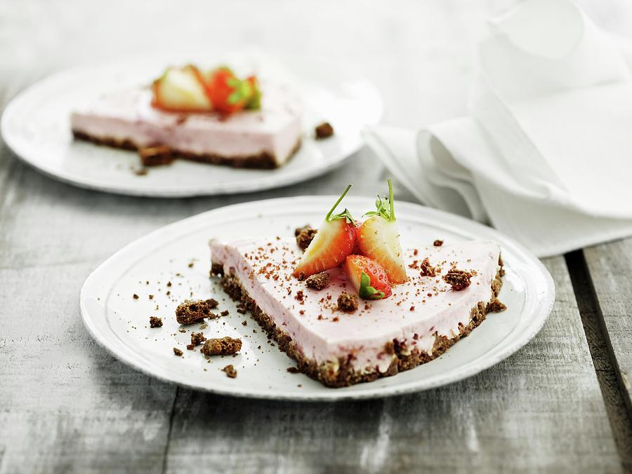 Strawberry Gateau With A Crumb Base Photograph by Mikkel Adsbl