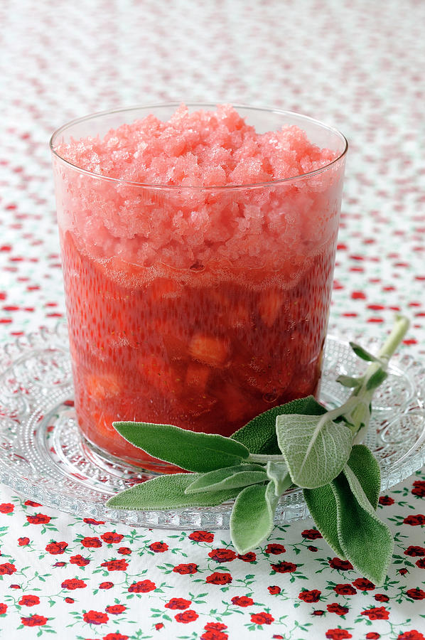 Strawberry Granita Soup Photograph by Caste