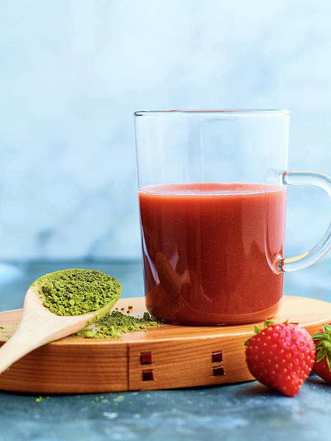 Strawberry Juice With Matcha Tea Photograph by Deslandes