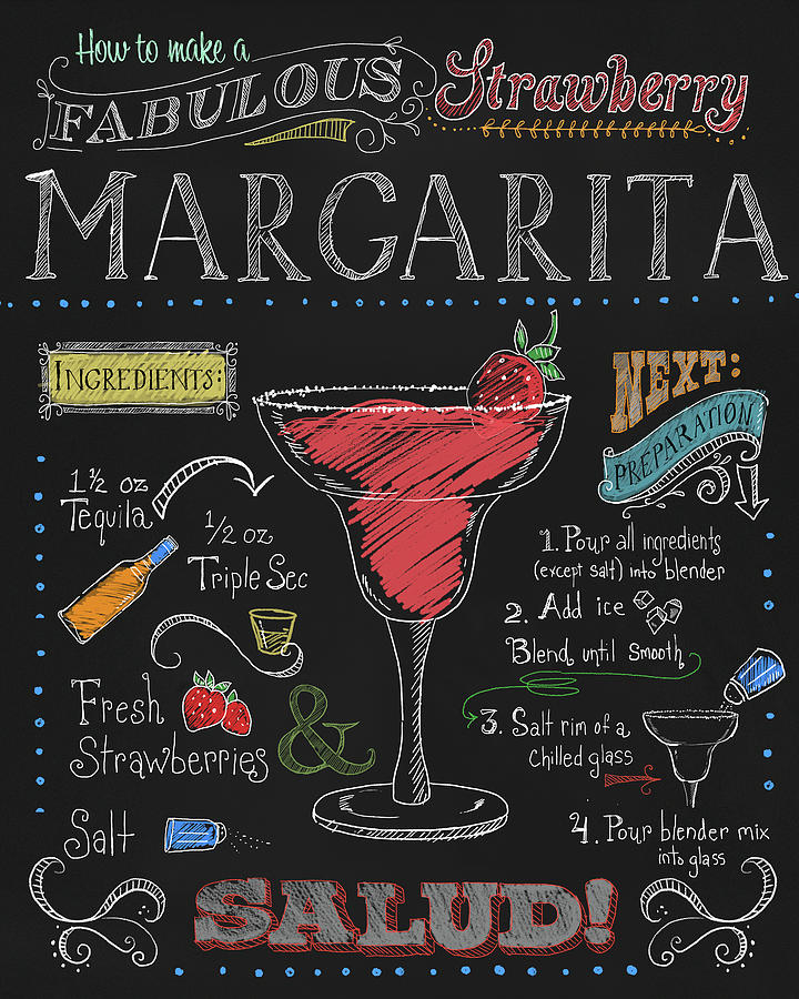 Cocktail Mixed Media - Strawberry Margarita by Fiona Stokes-gilbert