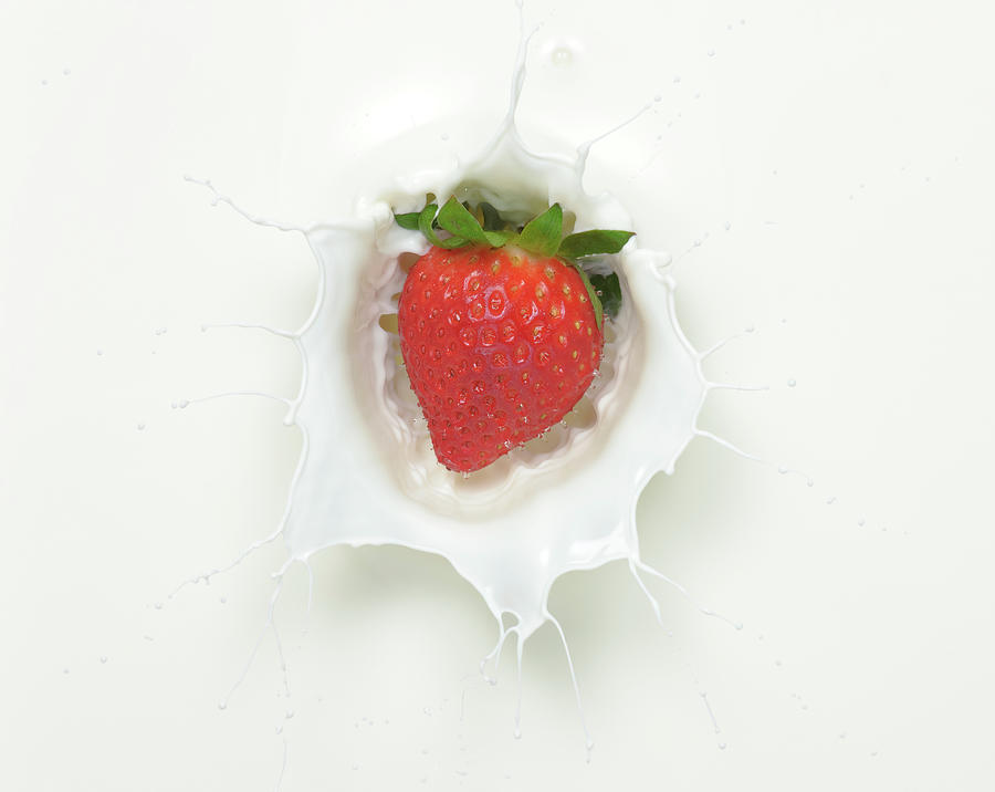 Strawberry Milk Splash Photograph by Chris Stein
