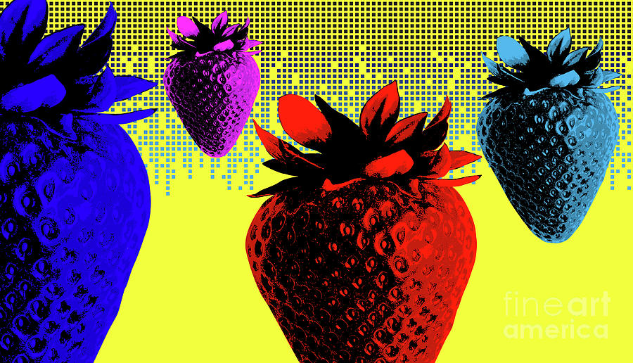 Strawberry Popart 01 Digital Art