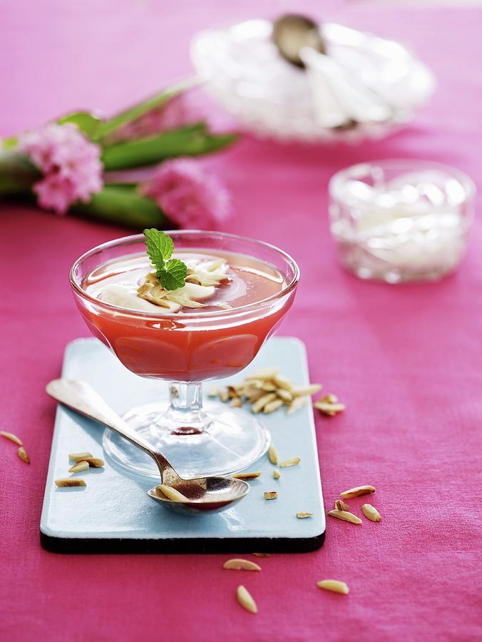 Strawberry Soup With Roasted Slivered Almonds Photograph by Mikkel Adsbl