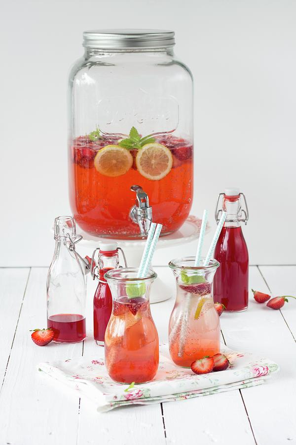 Strawberry Syrup And Strawberry Punch Photograph by Emma Friedrichs