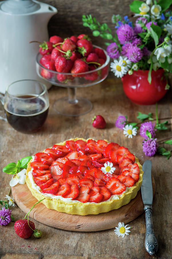 Strawberry Tart With Mascarpone Photograph by Irina Meliukh