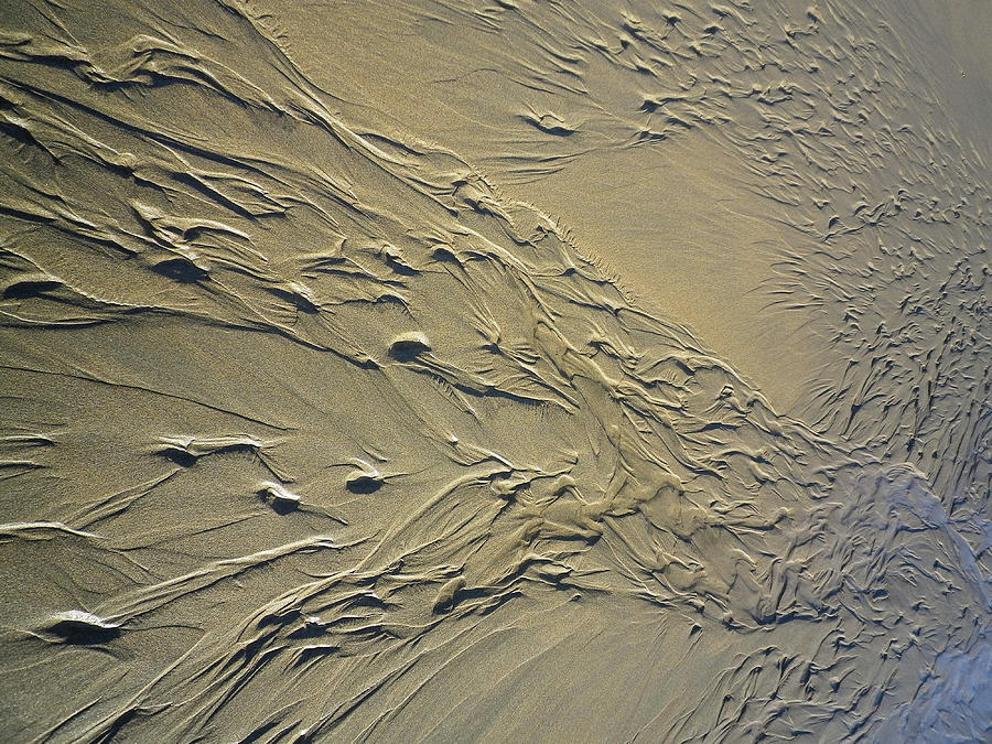 Streaming Beach Sand Ripples Abstract Photograph