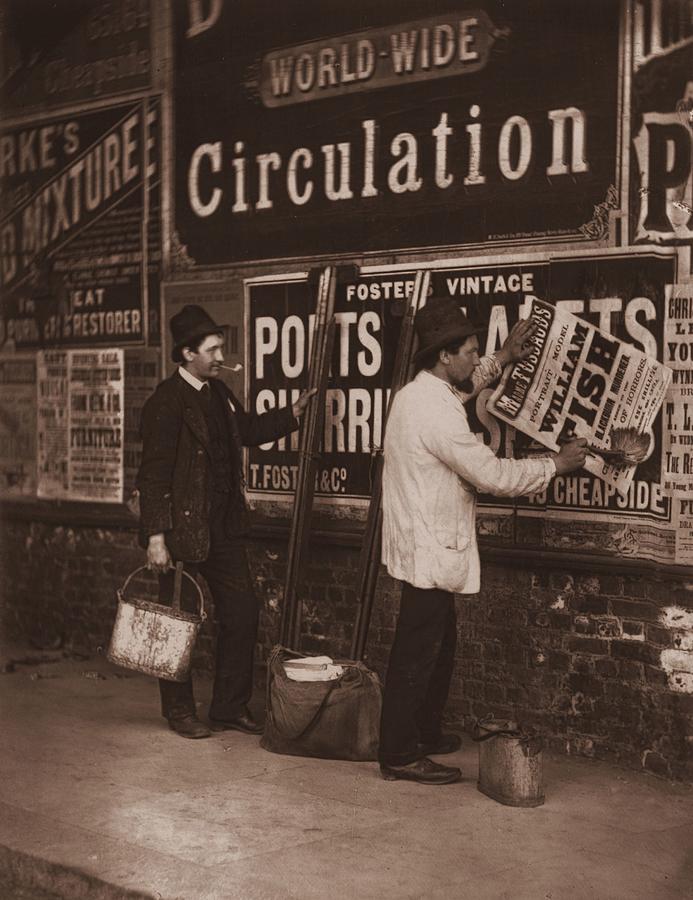 London Photograph - Street Advertising by John Thomson