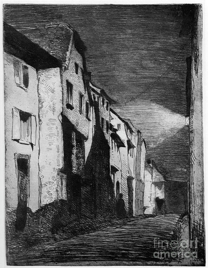 Street At Saverne, 19th Century Drawing by Print Collector Street At Saverne, 19th Century Drawing by Print Collector