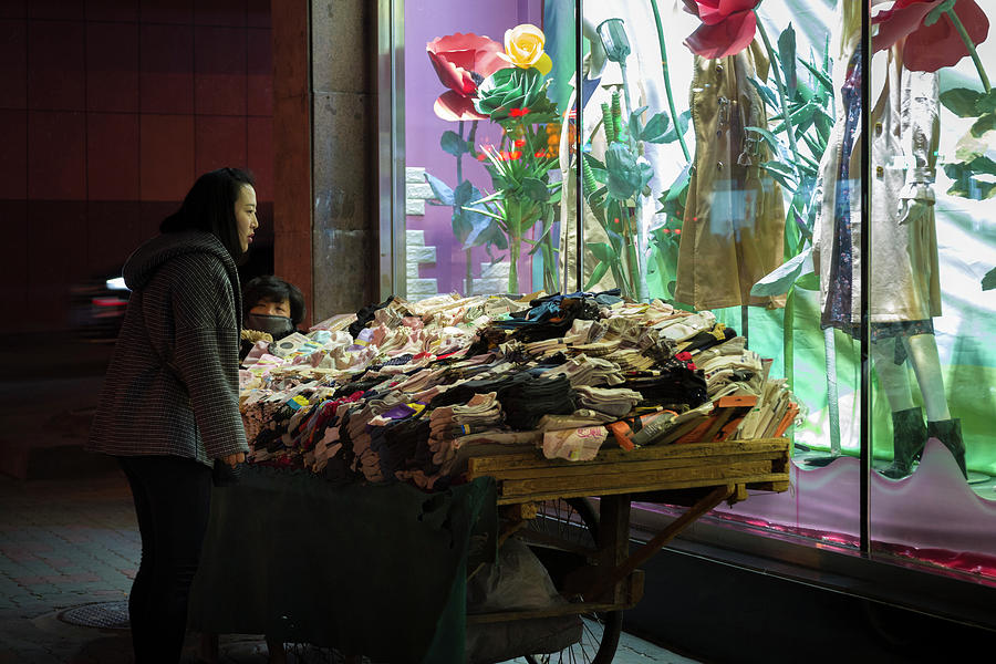 Street Clothing Vendor Urumqi Xinjiang China Photograph by Adam Rainoff