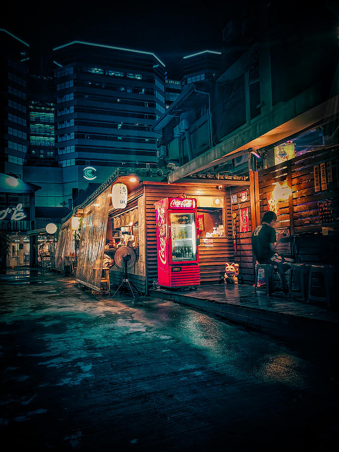 Street Corner At Night Photograph by Yi-tang Wang - Fine Art America