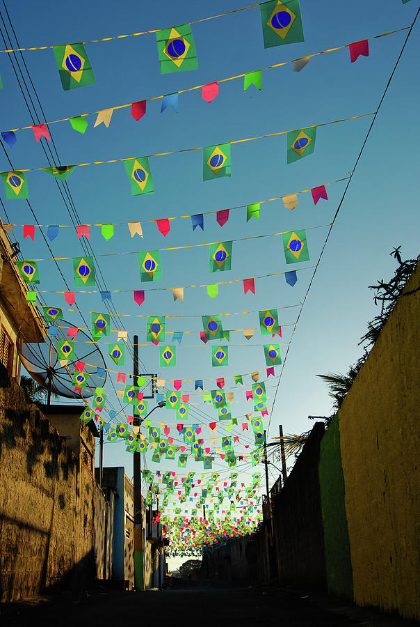 Street Decorated With Flags For The Photograph by Ju Fumero