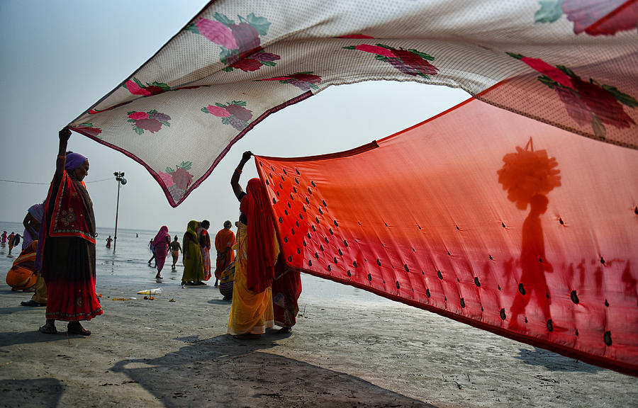 Pilgrim Photograph - Street Drama At Gangasagar by Avishek Das