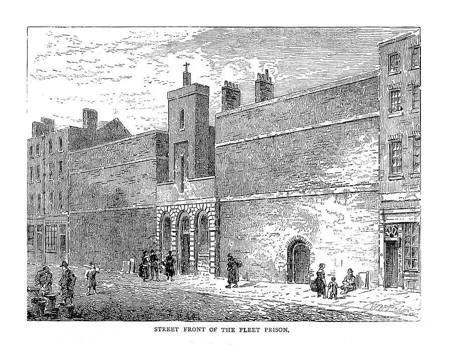 Street Front Of The Fleet Prison, 1878 Drawing by Print Collector