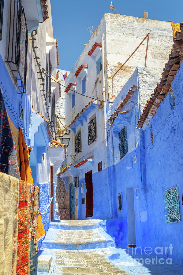 Street in Chefchaouen, Morocco Photograph by Louise Poggianti