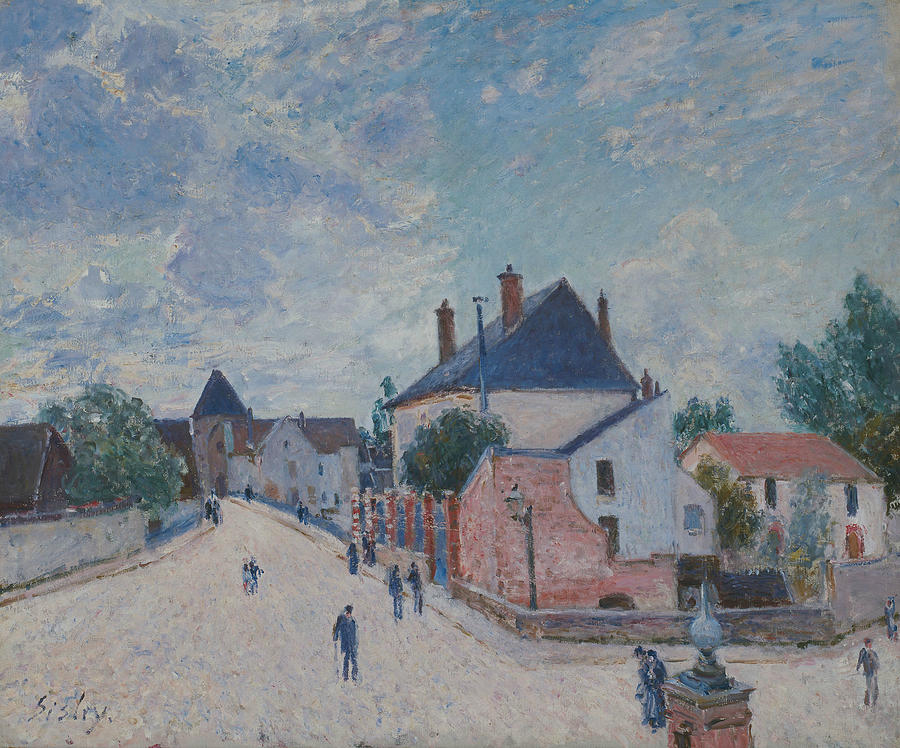 Street in Moret Painting by Alfred Sisley