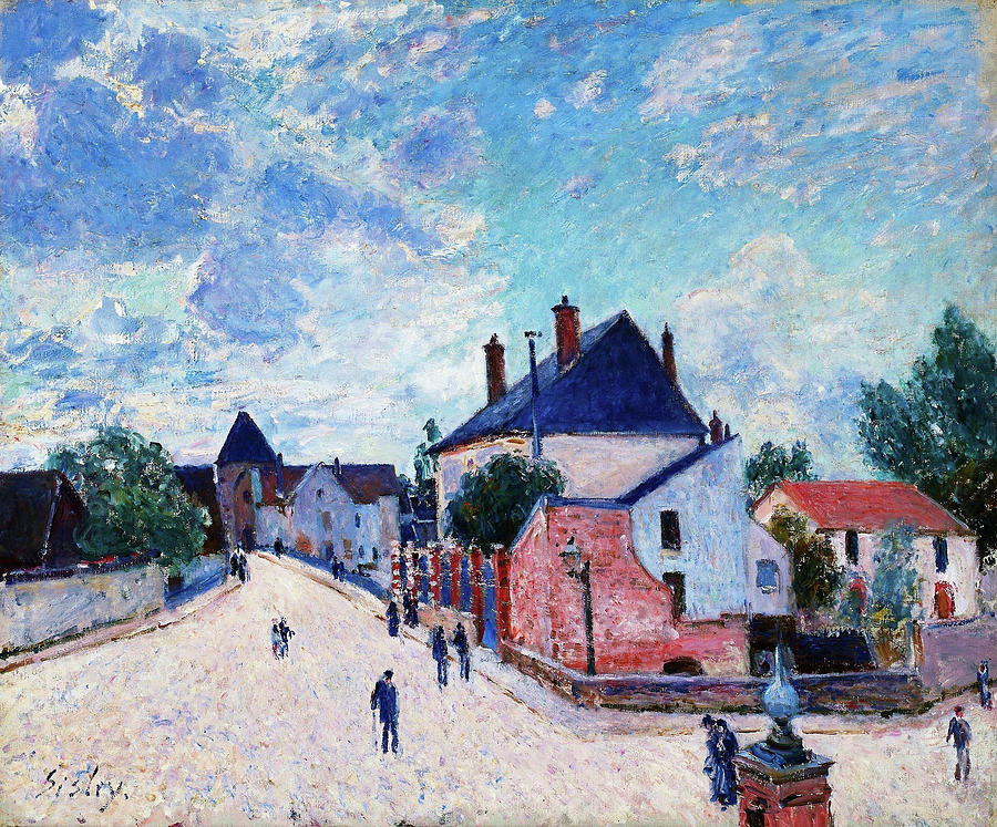 Street in Moret - Digital Remastered Edition Painting by Alfred Sisley