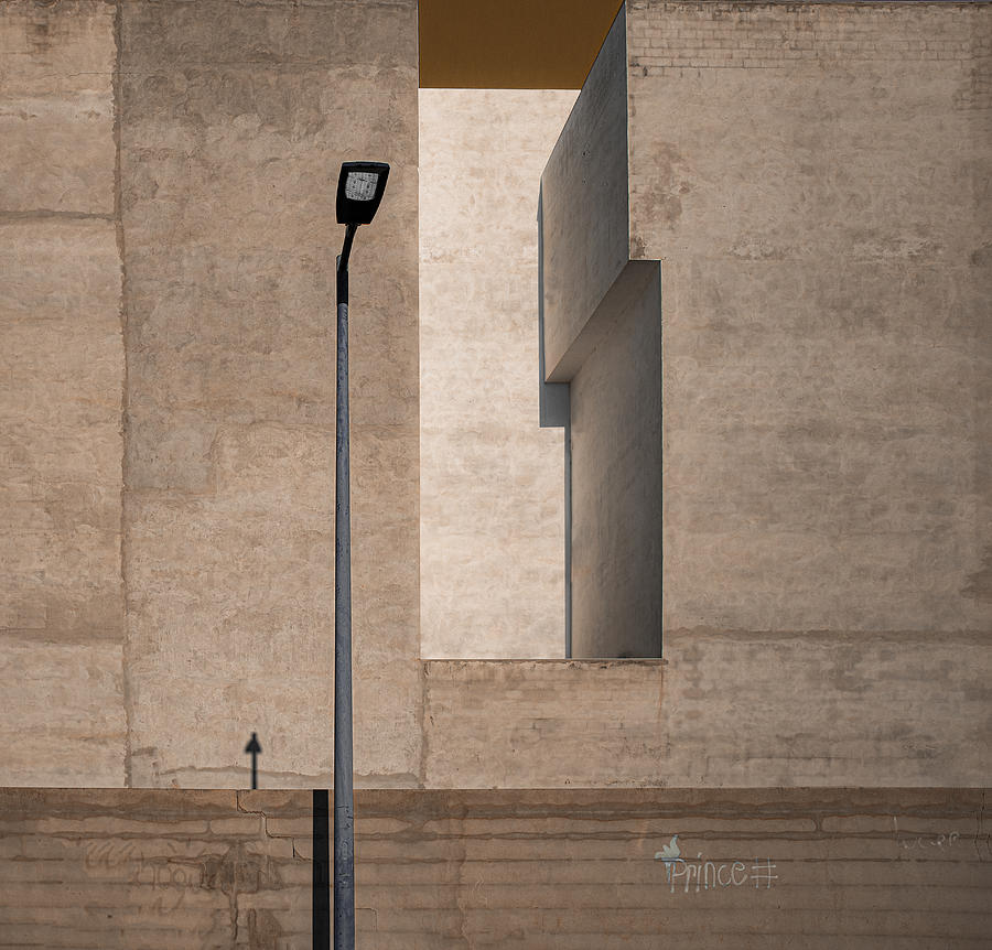 Architecture Photograph - Street Lamp With Shadows by Inge Schuster
