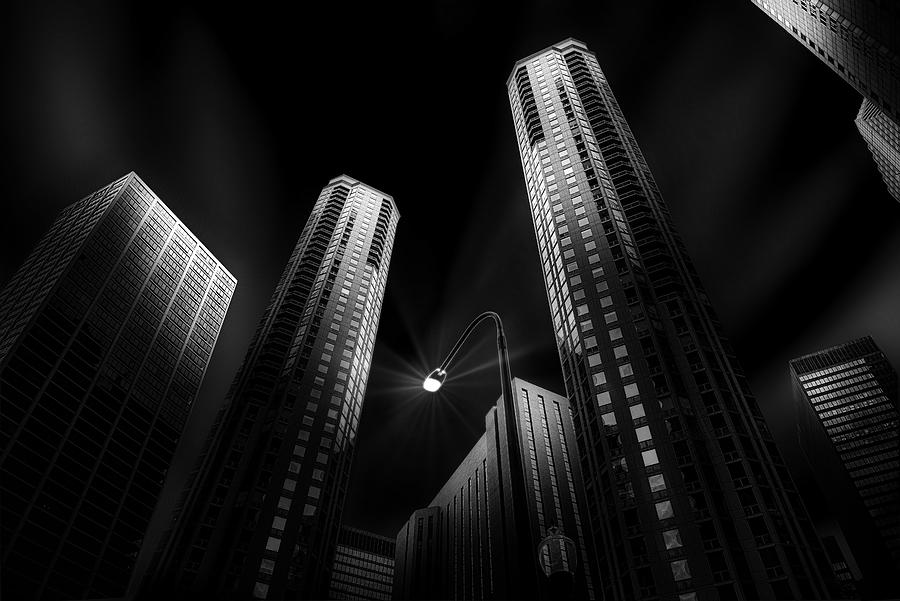 Black And White Photograph - Street Light by Catherine W.
