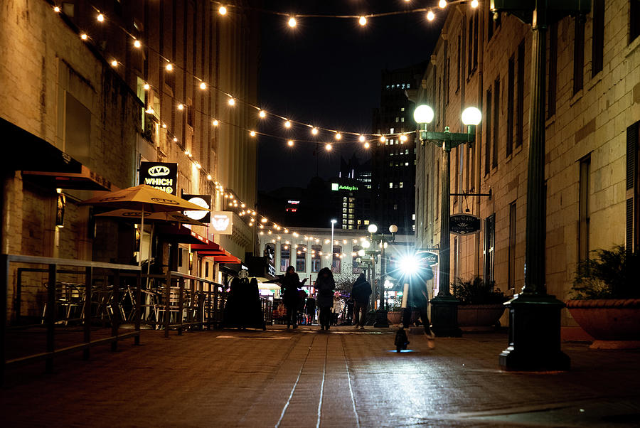 Street Lights in the Alley Photograph by Amber Photography