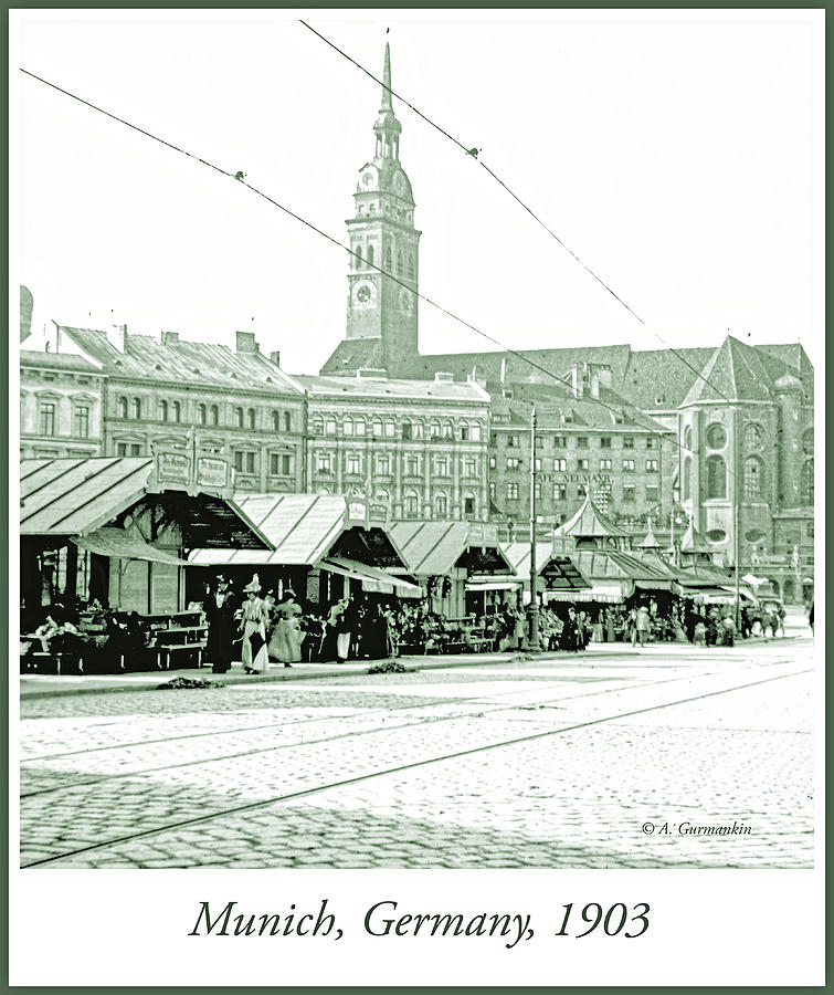 Street Market, Munich, Germany, 1903 Photograph by A Macarthur Gurmankin
