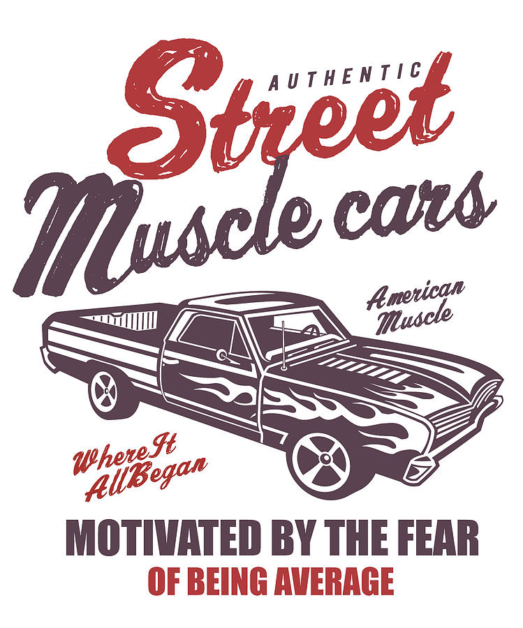Street Muscle Car Digital Art by Long Shot