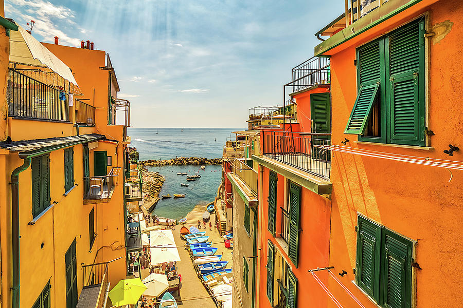 street of Italian sea town Photograph by Vivida Photo PC